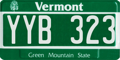 VT license plate YYB323