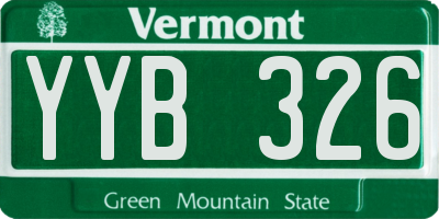 VT license plate YYB326