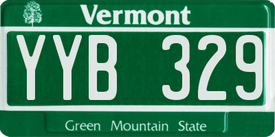 VT license plate YYB329