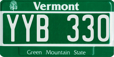VT license plate YYB330