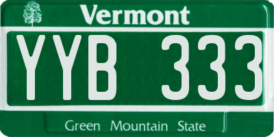 VT license plate YYB333