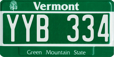 VT license plate YYB334