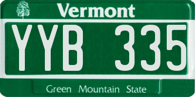 VT license plate YYB335