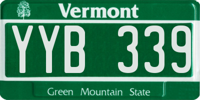 VT license plate YYB339