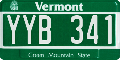 VT license plate YYB341