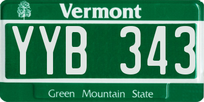 VT license plate YYB343
