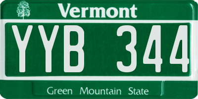 VT license plate YYB344