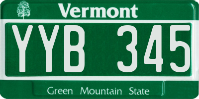 VT license plate YYB345