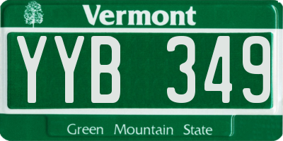 VT license plate YYB349