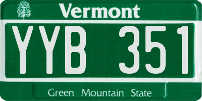VT license plate YYB351