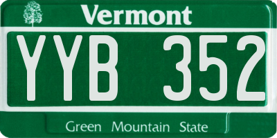 VT license plate YYB352