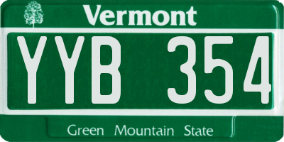 VT license plate YYB354