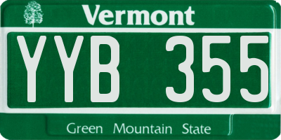 VT license plate YYB355