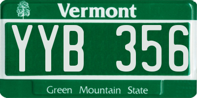 VT license plate YYB356