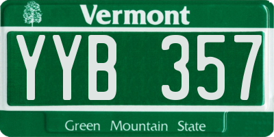 VT license plate YYB357
