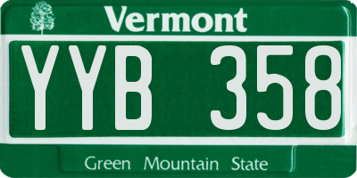 VT license plate YYB358