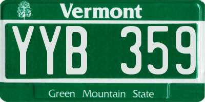 VT license plate YYB359