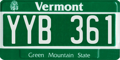 VT license plate YYB361