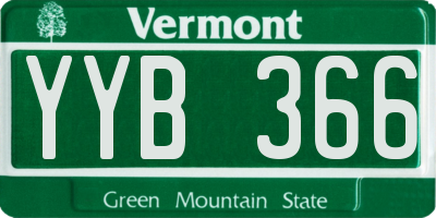 VT license plate YYB366
