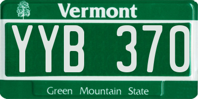 VT license plate YYB370