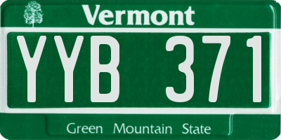 VT license plate YYB371