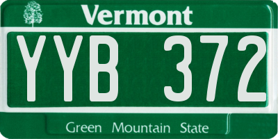 VT license plate YYB372