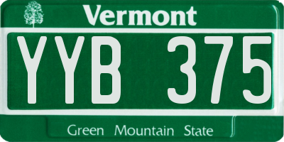 VT license plate YYB375