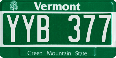 VT license plate YYB377
