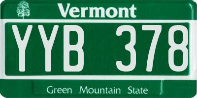 VT license plate YYB378