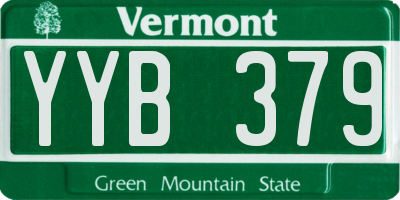 VT license plate YYB379
