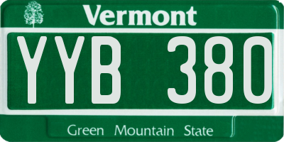 VT license plate YYB380