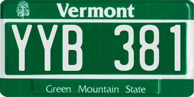 VT license plate YYB381