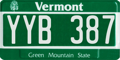 VT license plate YYB387
