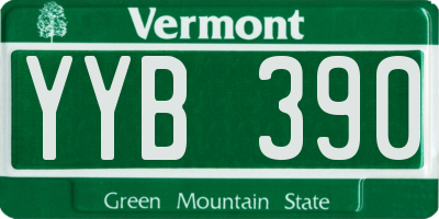 VT license plate YYB390