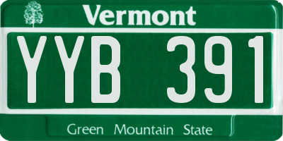 VT license plate YYB391