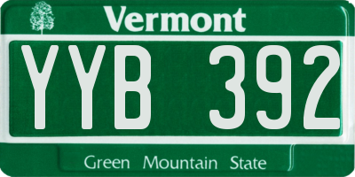 VT license plate YYB392