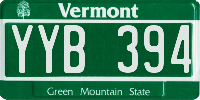 VT license plate YYB394
