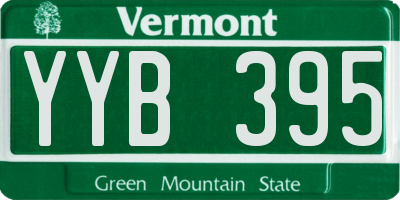 VT license plate YYB395