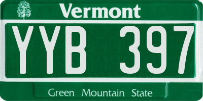 VT license plate YYB397