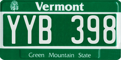 VT license plate YYB398