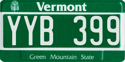 VT license plate YYB399