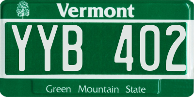 VT license plate YYB402