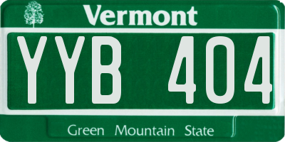 VT license plate YYB404