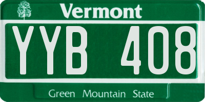 VT license plate YYB408