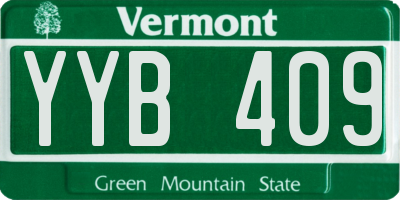 VT license plate YYB409