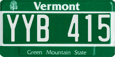 VT license plate YYB415