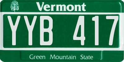 VT license plate YYB417