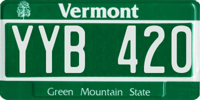 VT license plate YYB420
