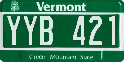 VT license plate YYB421