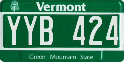 VT license plate YYB424